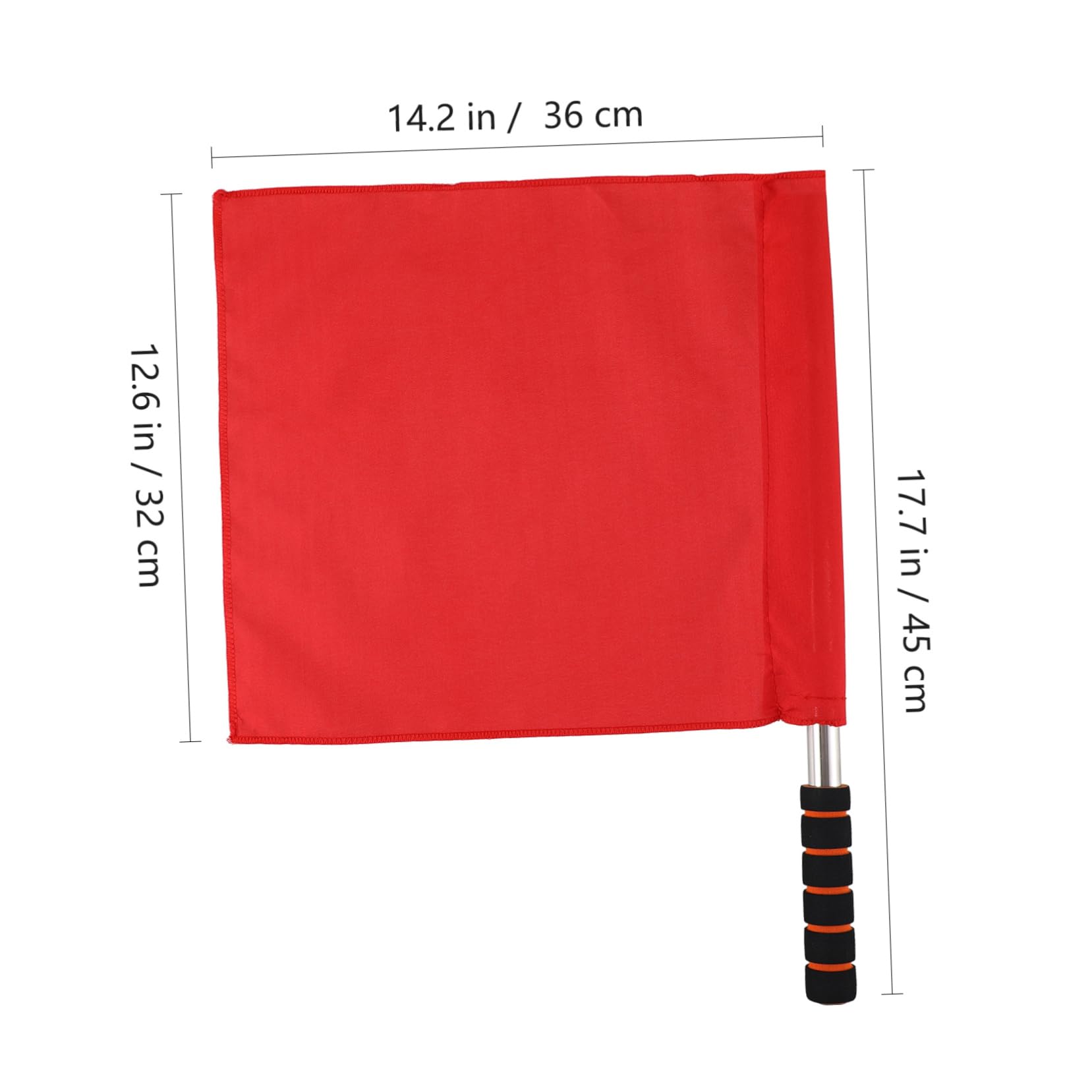 MUSISALY 4Pcs Match Referee Flags with Stainless Steel Pole Durable Flags for Sports Yellow Red Green White for Football Games Lightweight Comfortable Grip