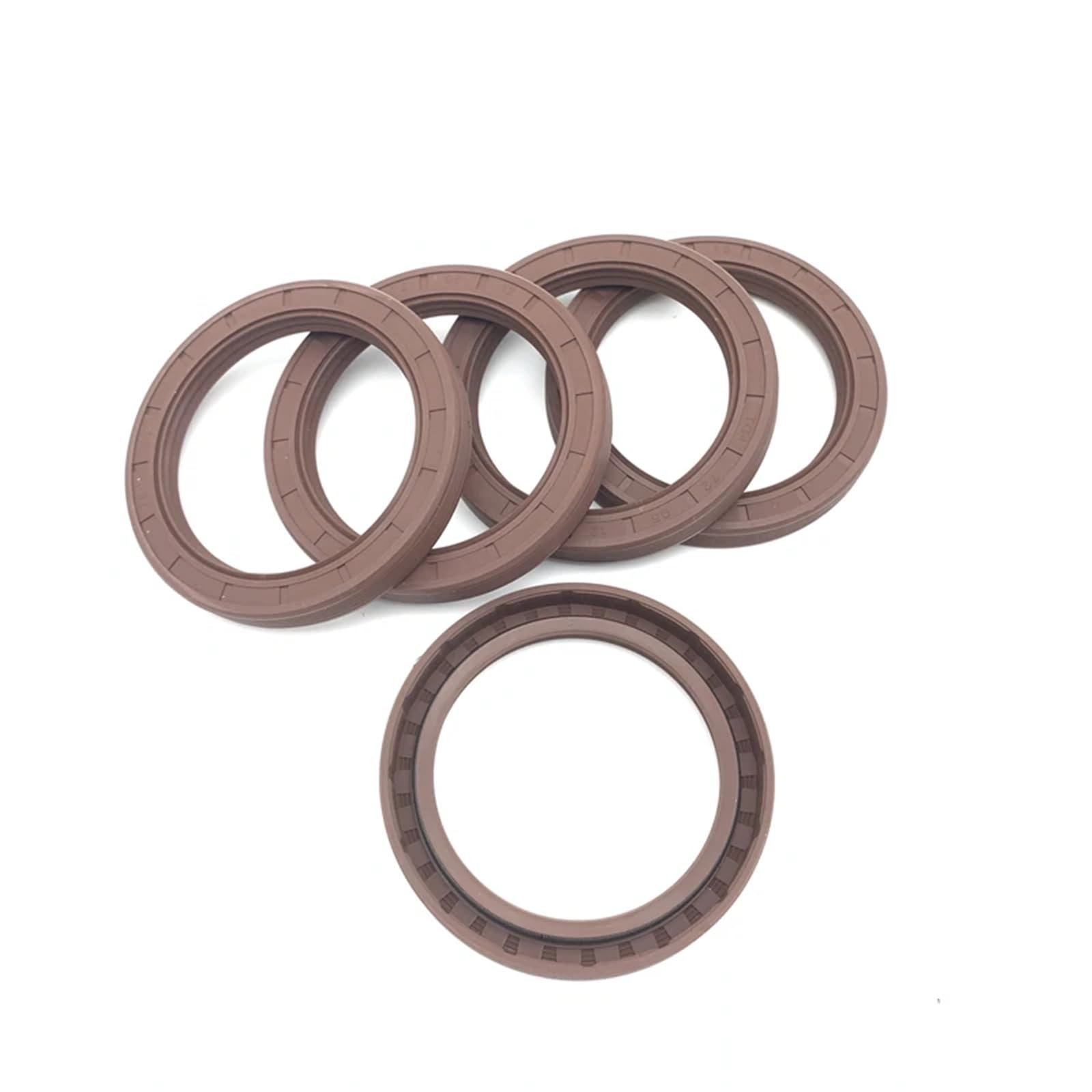 Braune FKM Rahmen-Öldichtung, TC-Fluor-Gummi-Dichtungsringe, Abdeckung, Doppellippe mit Feder für Lager-ID x OD x THK 32 mm (Farbe: Kaffee, Größe: 32 x 56 x 8 _10 Stück)