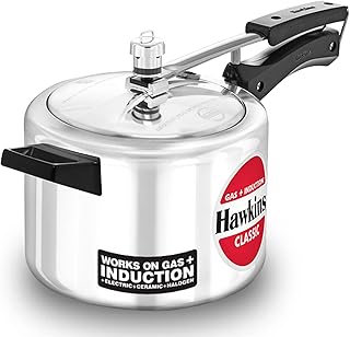 Hawkins Aluminium 4 Litre Classic Pressure Cooker, Induction Inner Lid Cooker, Pan Cooker, Best Cooker, Silver (Icl40)