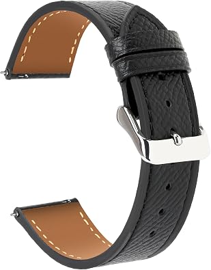 Top Grain Leather Watch Band Handmade Quick Release Thin Textured Genuine Calfskin Leather Epsom Watch Strap Replacement Band Strap 12mm 14mm 16mm 18mm 20mm 22mm Women Men