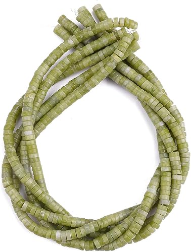 Miniatura 4 de BEADIA Natural Taiwán Jade Spacer Beads Caps Loose Semi Gemstone para rebordear joyería fabricación 0.236 inx0.118 in 15.0 in