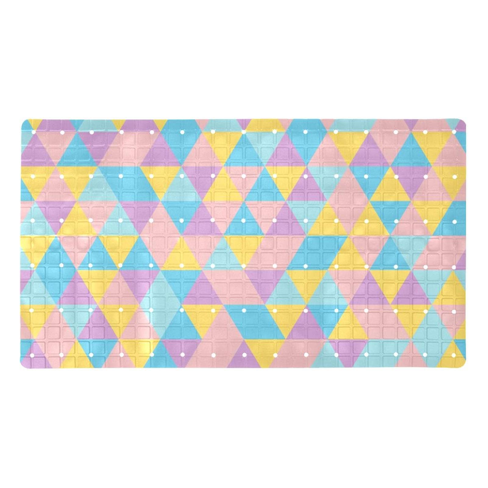 Tapis de baignoire antidérapant jaune avec ventouses puissantes