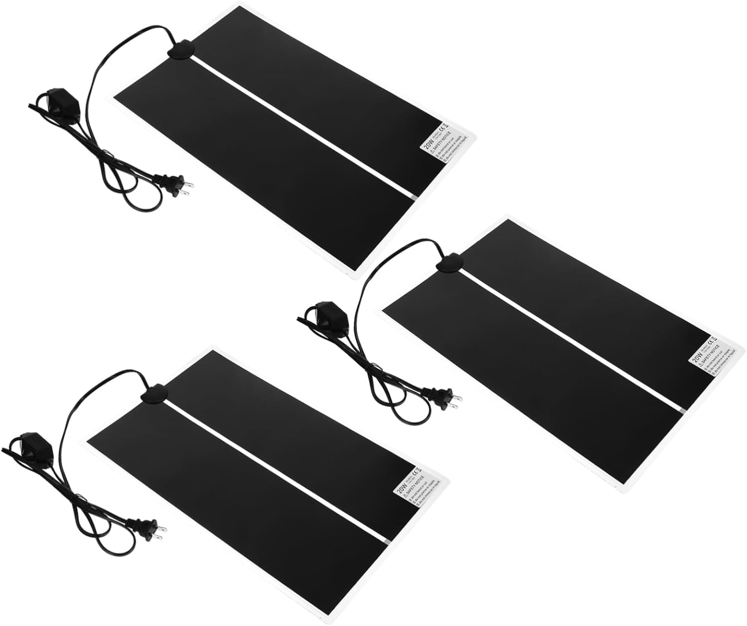ibasenice 3pcs Reptile Heating Mat with Thermostat Portable Heat Pad for Lizards Tortoises and Amphibians for Terrarium and Container Insulation