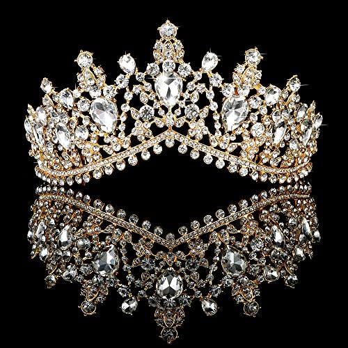 Princess Crown For Women, Crystal Queen Tiaras For Girls Bridal Hair Accessories Gifts For Birthday Wedding Prom, Bridal Party, Pageant, Halloween Christmas Costume (A#-Black 1 Pcs
