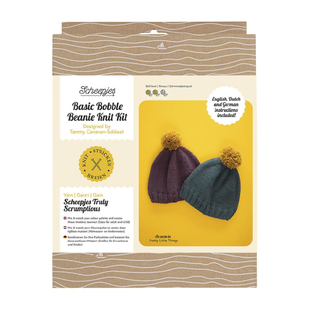 Scheepjes - Scheepjes Basic Bobble Beanie Knit Kit - 1 Set, Multicolour