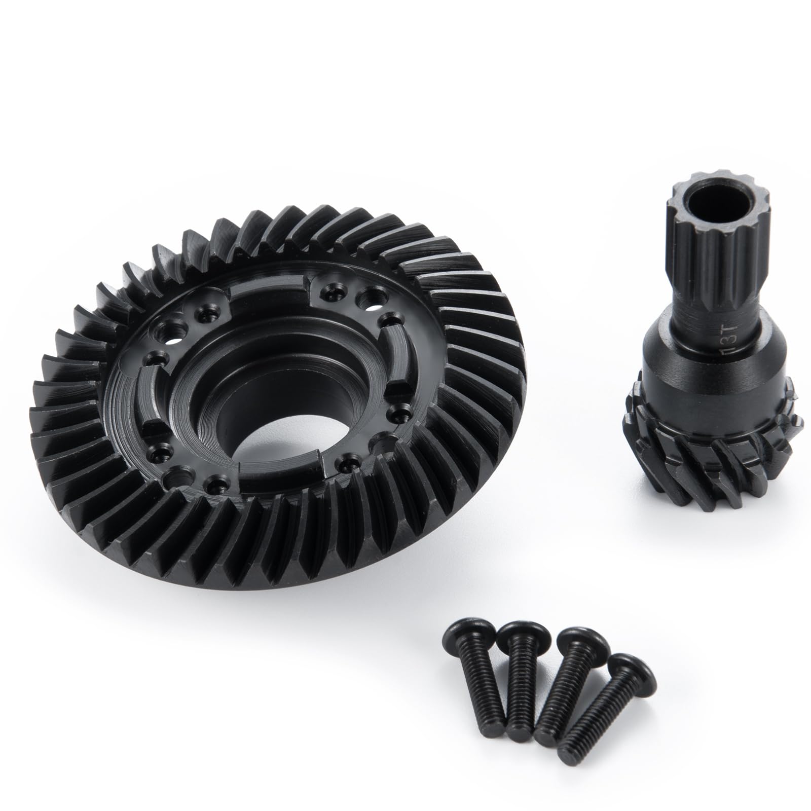 Juego de engranajes diferenciales delanteros y traseros de acero 13T 42T para coche RC 1:5 Tra-xxas X Maxx 6S / X Maxx 8S / XRT 8S Monster Truck mejoras (engranaje de piñón trasero + anillo