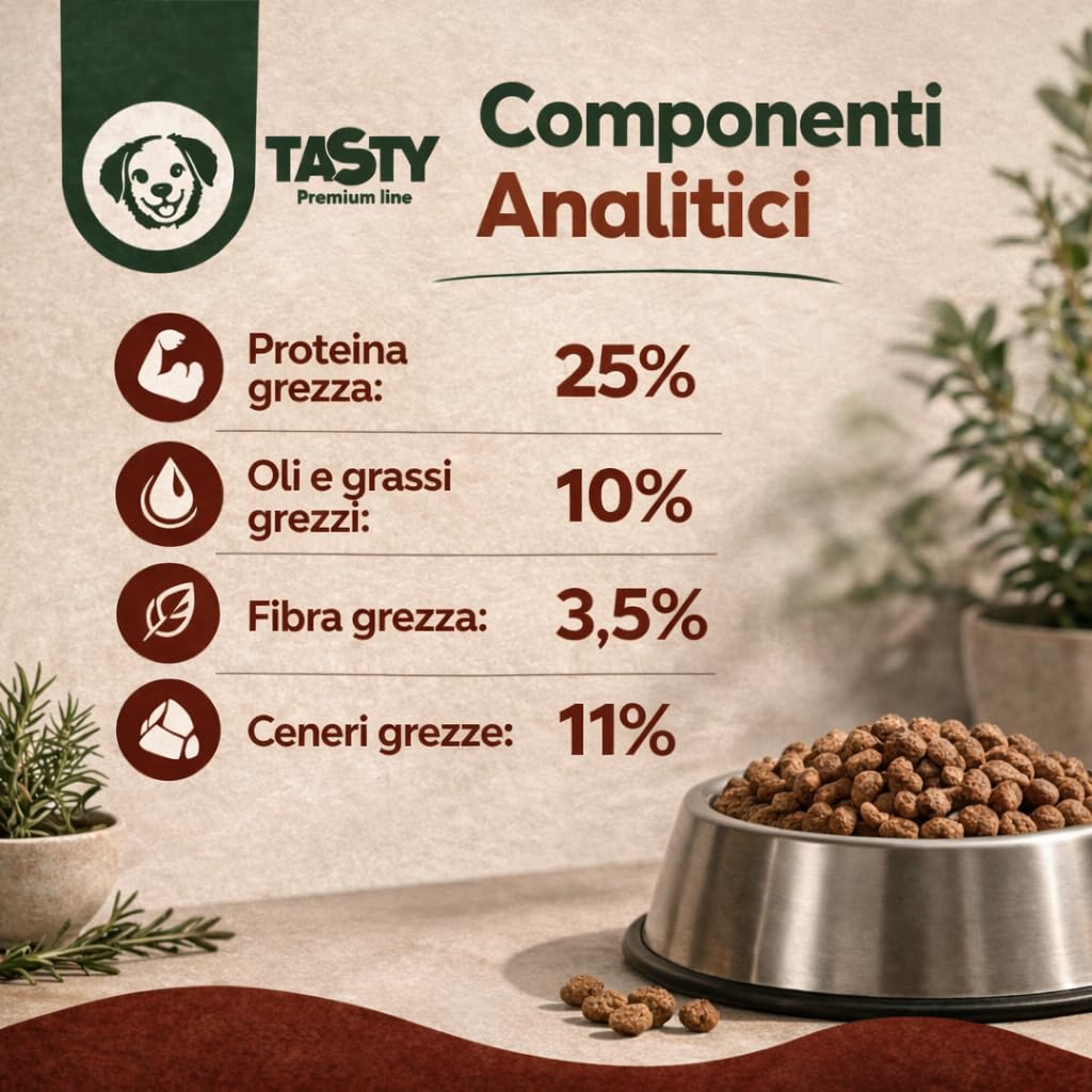 Mangolè Tasty Dog Adult Maiale 20 kg Croccantini per Cani Adulti Tutte le Taglie Alimento Completo con Proteine Animali 25% Made in Italy