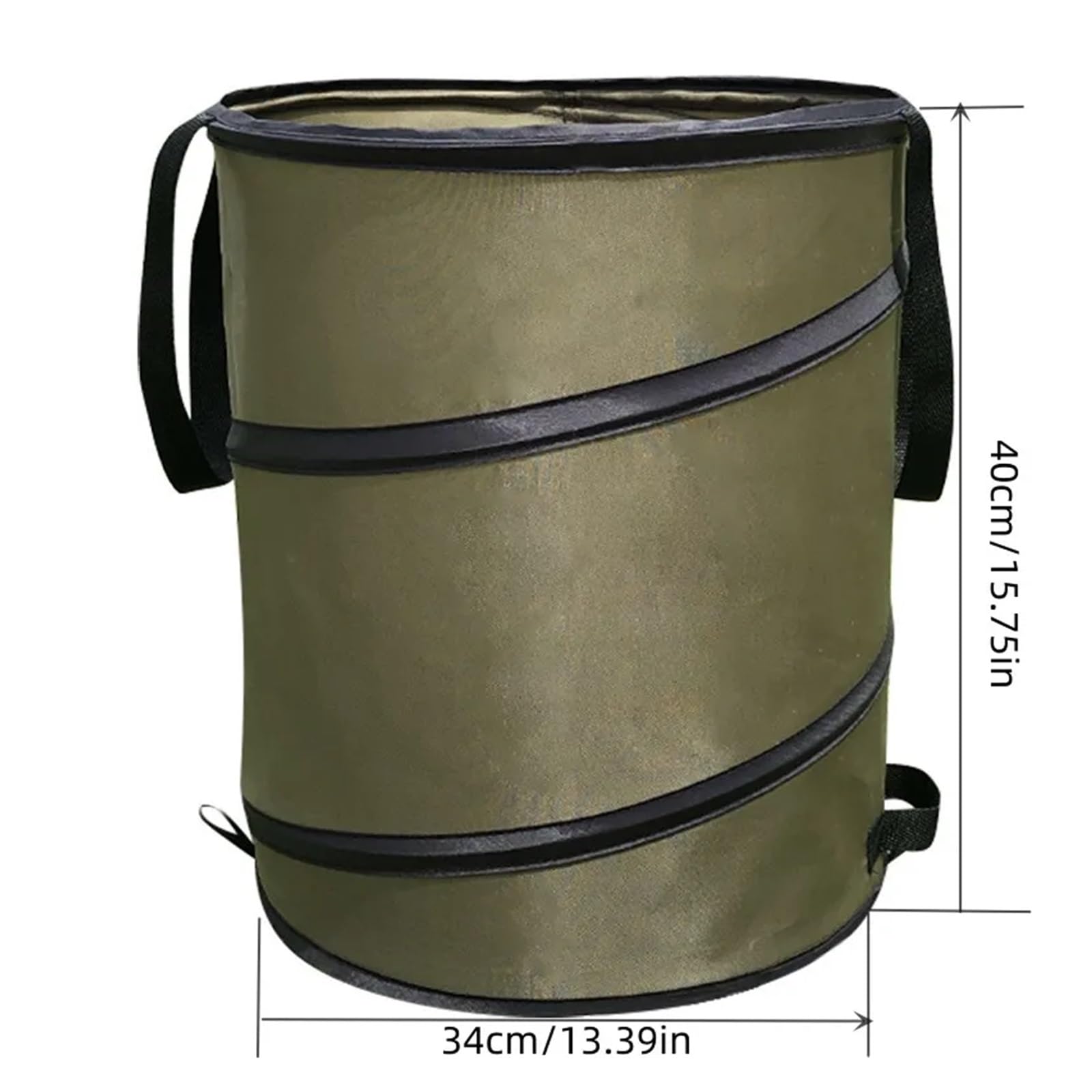 Bidoni for rifiuti da giardino pieghevoli da 37,8 l/10 galloni, cestino for rifiuti da esterno, secchio for rifiuti da giardino riutilizzabile, sacco for foglie da giardino