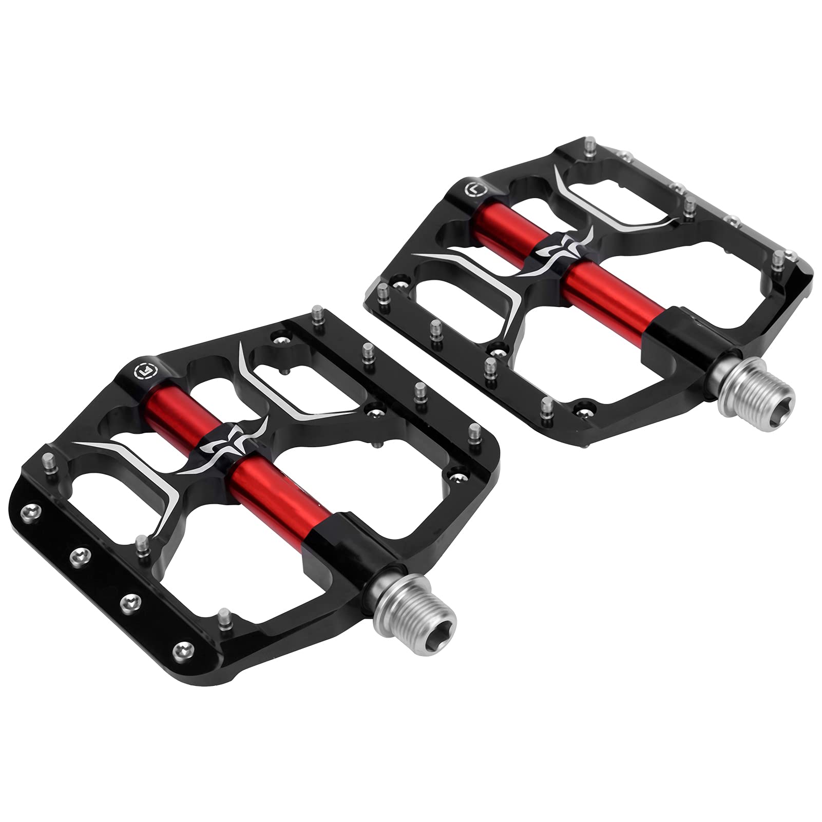 HUIOP Pedal de Bicicleta Pedal de Plataforma 3 Rodamientos Acero Al Cromo Molibdeno Duradero para Ciclismo Negro 120 X 105 Mm