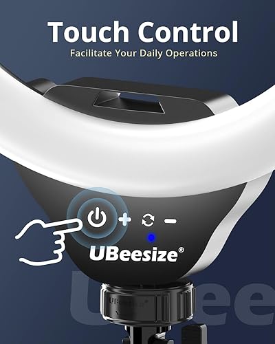 Miniatura 13 de UBeesize Anillo de luz mejorado de 12 pulgadas con trípode de 62 pulgadas y soporte magnético para teléfono, luz LED para selfie para iPhone
