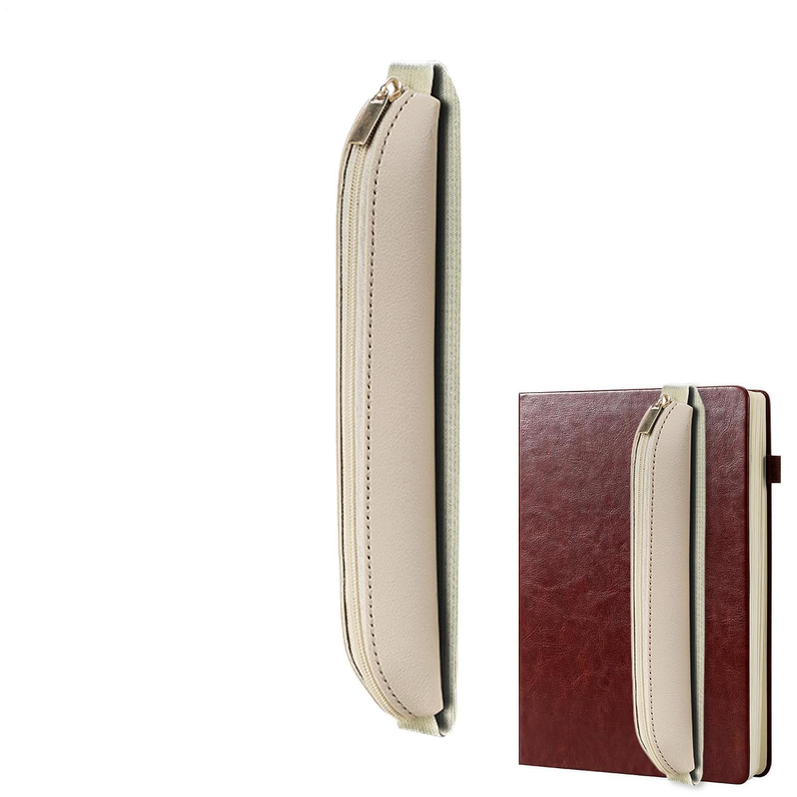 Stiftehalter Für Journal Tragbare Elastische PU-Leder-Aufbewahrungstasche | Buch-Stiftehalter Für Reisende, Geldbörse, Kalender, Journale, Rucksack, Tagebuch, Feldlaptop, Reiseschürze, Büro Beige
