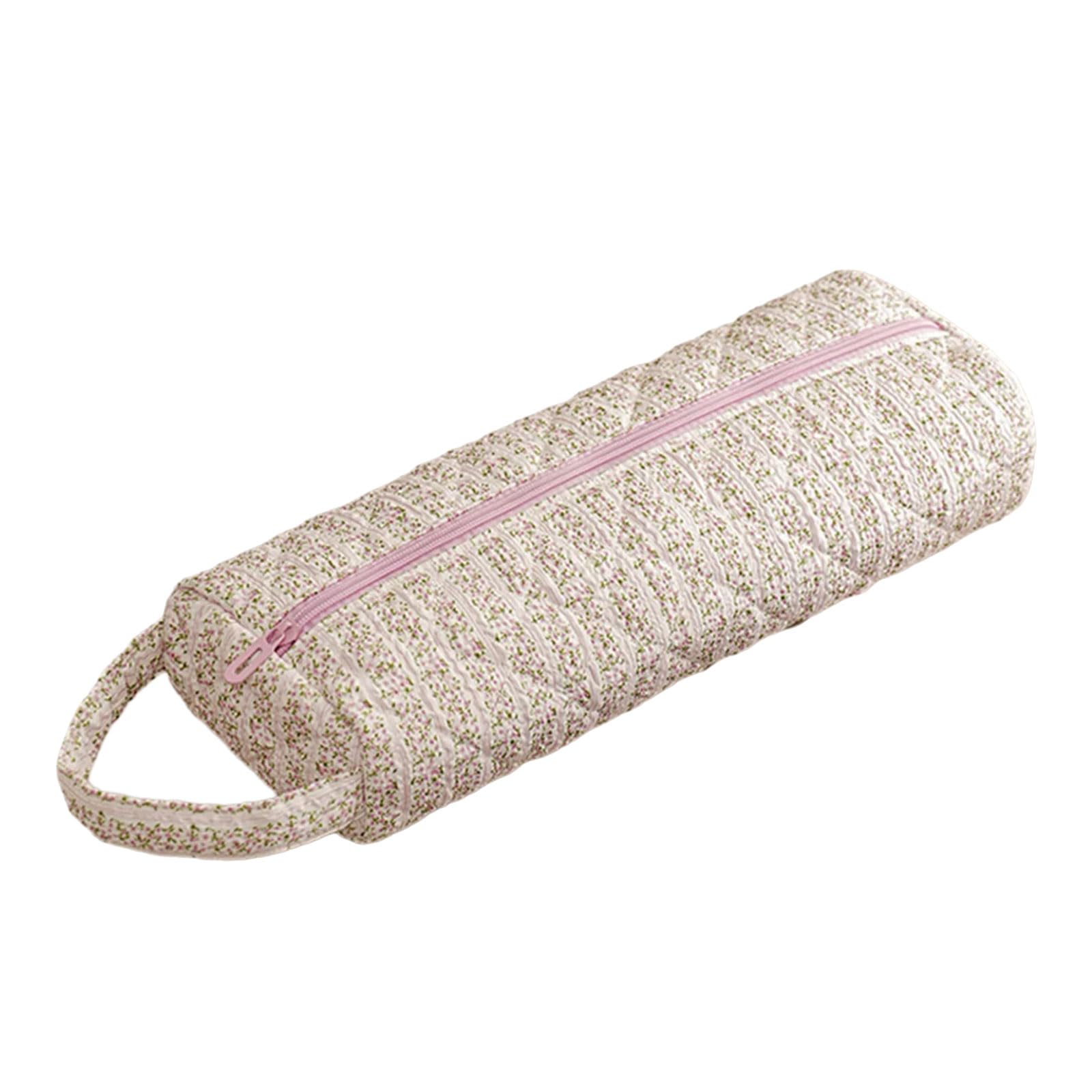 Ljhnba Women's Lucky Little Floral Quilting Cotton Hair Dryer Storage Bag Large Capacity Dustproof Carrying Case With Handle Curler Storage Bags Bag