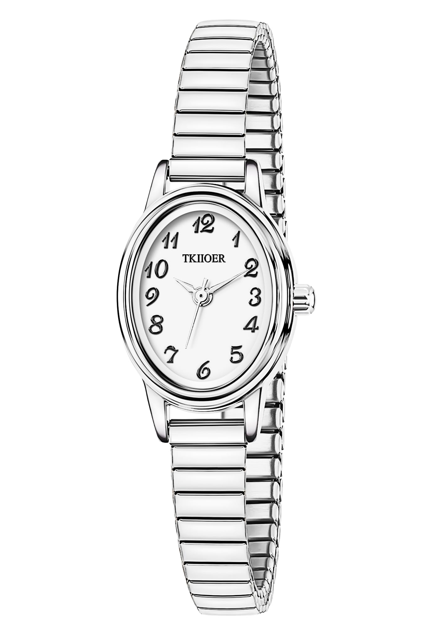 TKIIOER Dainty Gold Watches for Women, Easy to Read Ladies Analog Watch, 30M Waterproof, Luminous Dial, Stainless Steel Stretch Expansion Strap