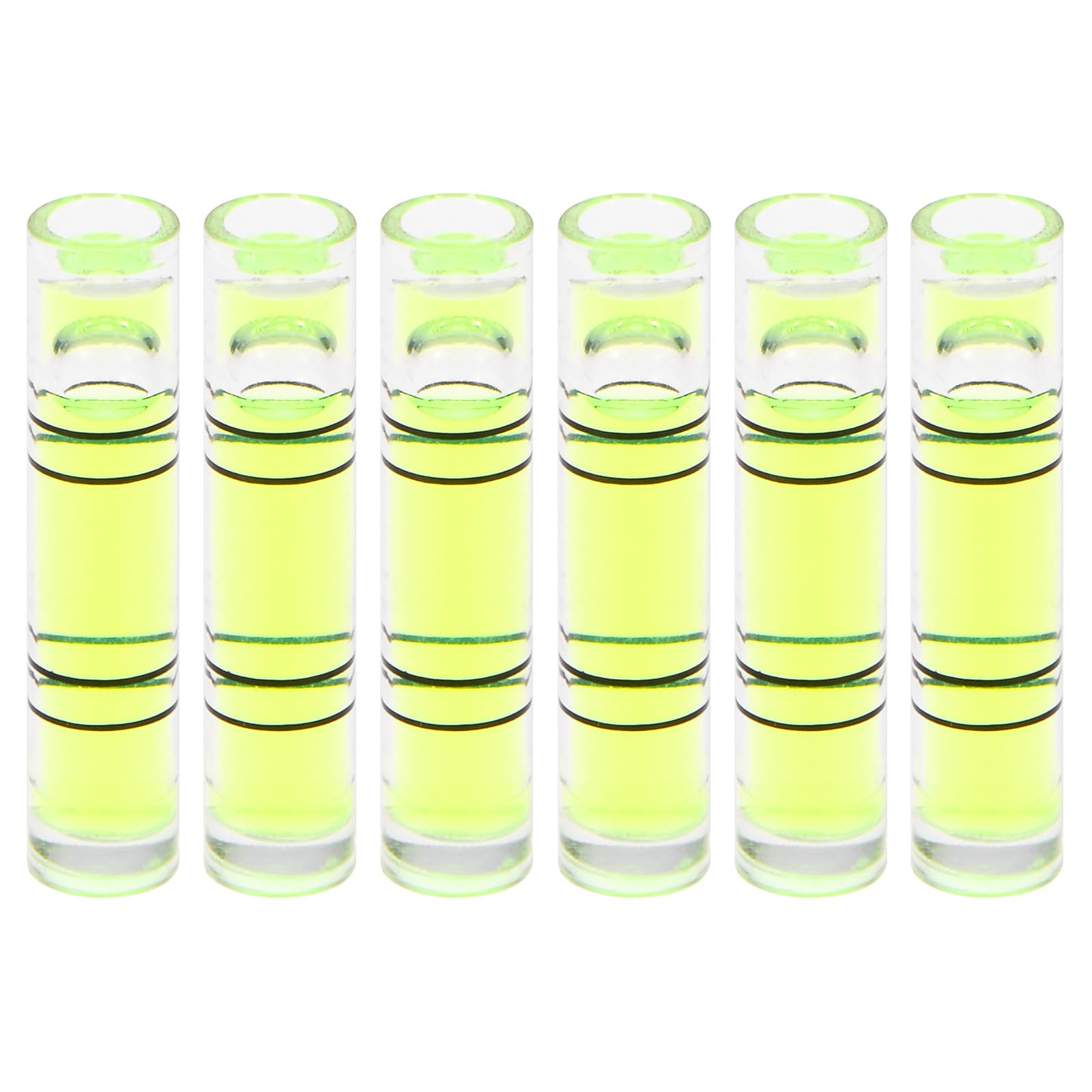 HARFINGTON 6pcs Small Cylindrical Bubble Level Vials 6.3x29mm PMMA Mini Horizontal Bubble Spirit Level Measuring Layout Tools for RV TV Picture Frame