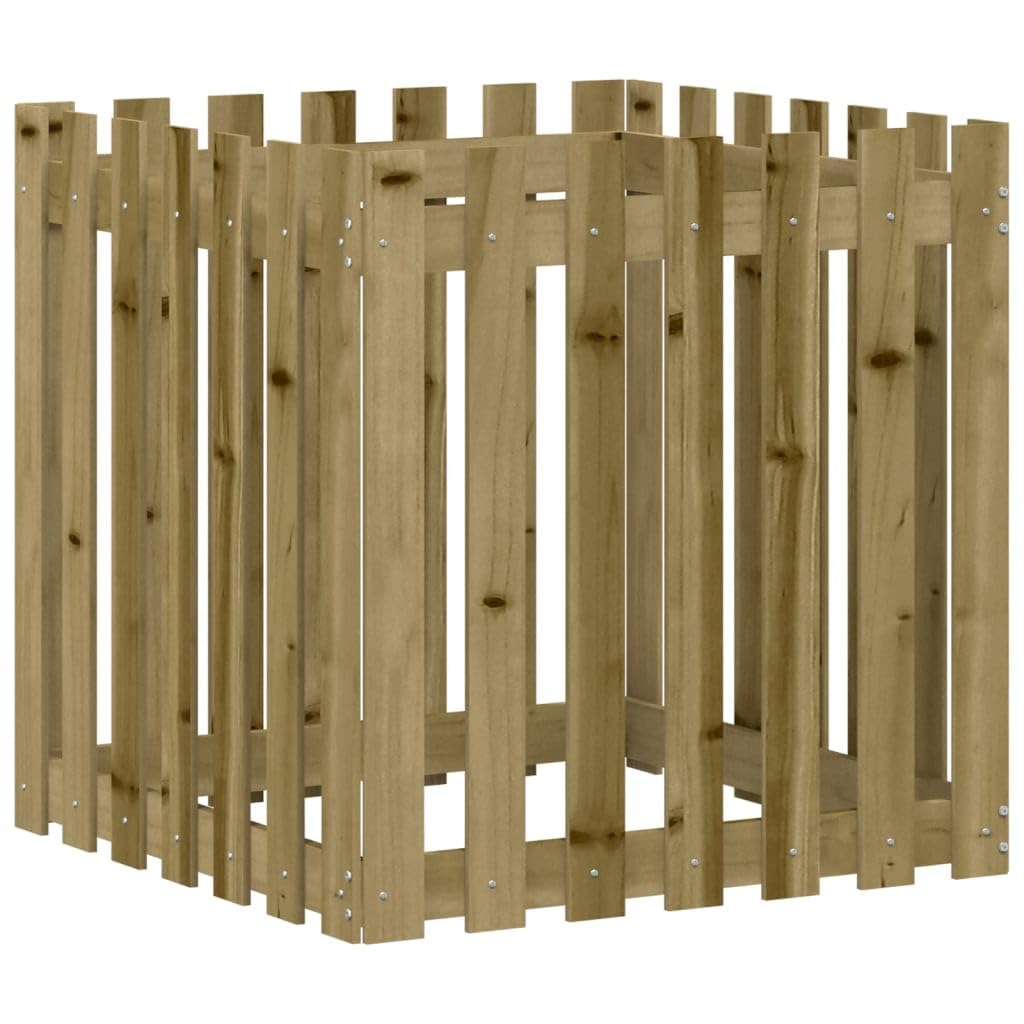 Holz-Pflanzkübel 70x70x70 cm Kiefernholz kesseldruckimprägniert großer Blumentopf im Latten-Design langlebig & witterungsbeständig für Garten Balkon & Terrasse