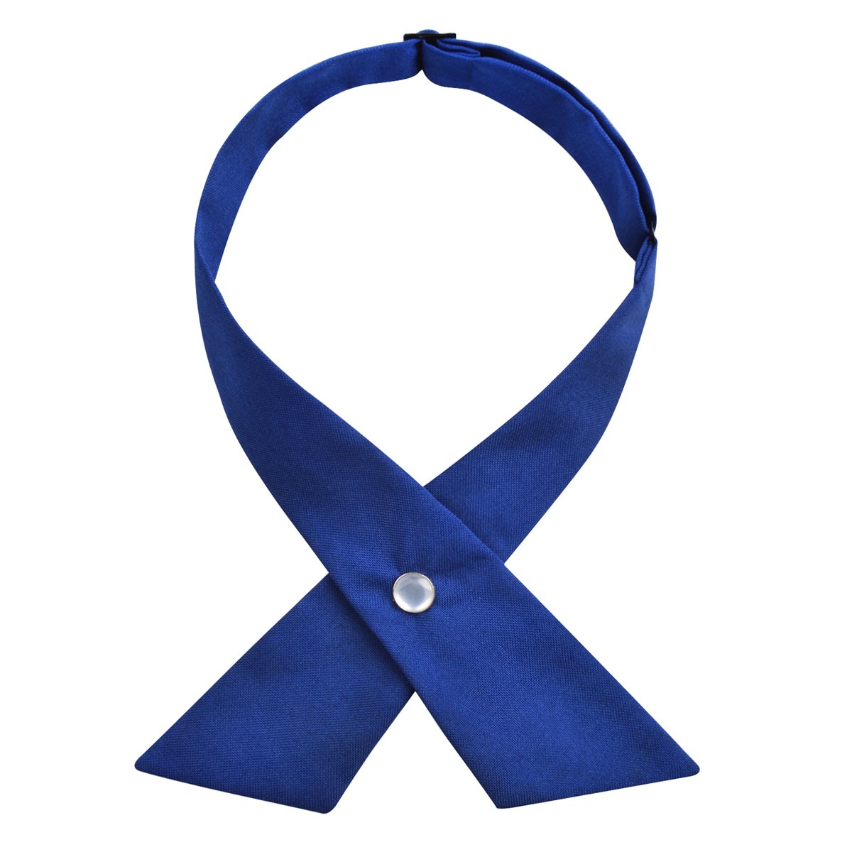 Alizeal Unisex Criss Cross Bow Tie Solid Color Adjustable Button Neck School Uniform Tie for Women/Men/Girls/Boys, Royal Blue