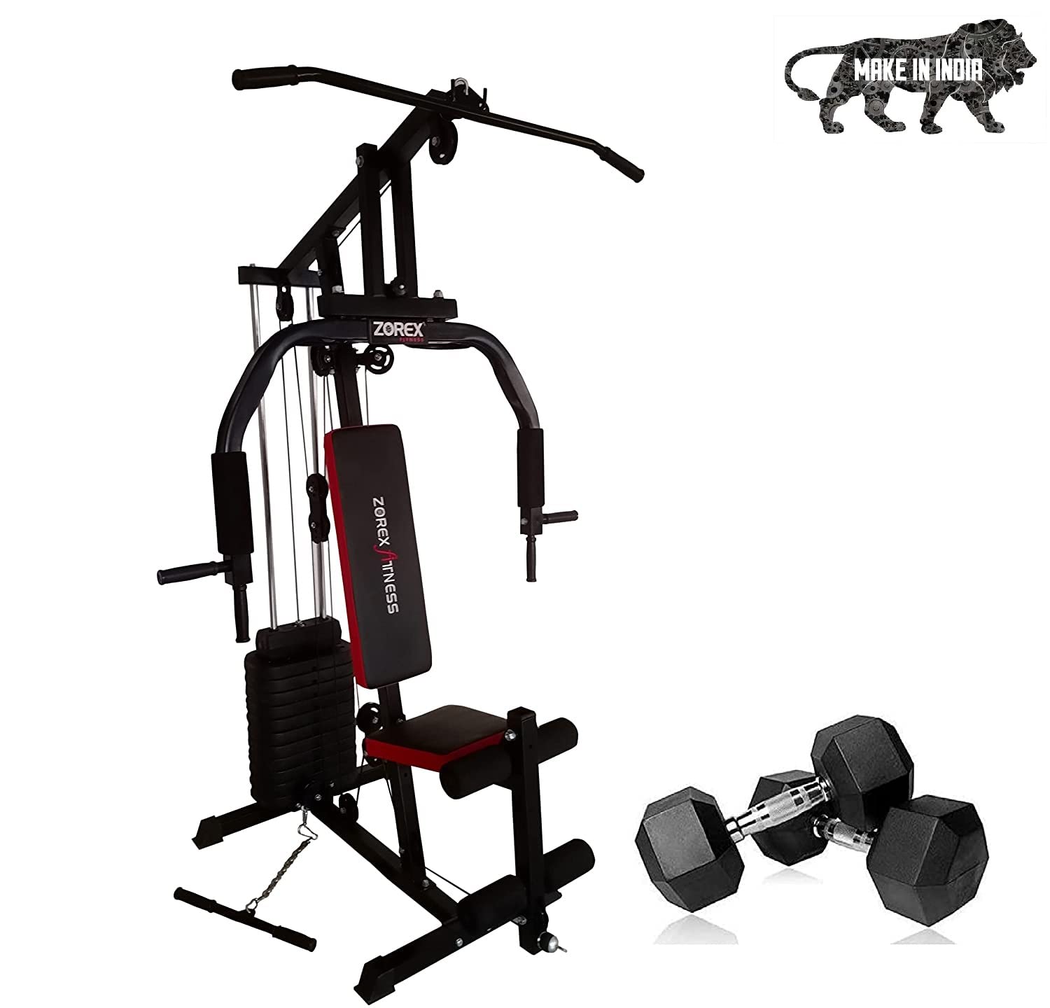 Zorex HGZ-1002 Home Gym Square Machine All in one equipments for Men (HGZ-1002 with 5 Kg Hex Dumbbell) (B09JM3NRX5) Amazon Price History, Amazon Price Tracker