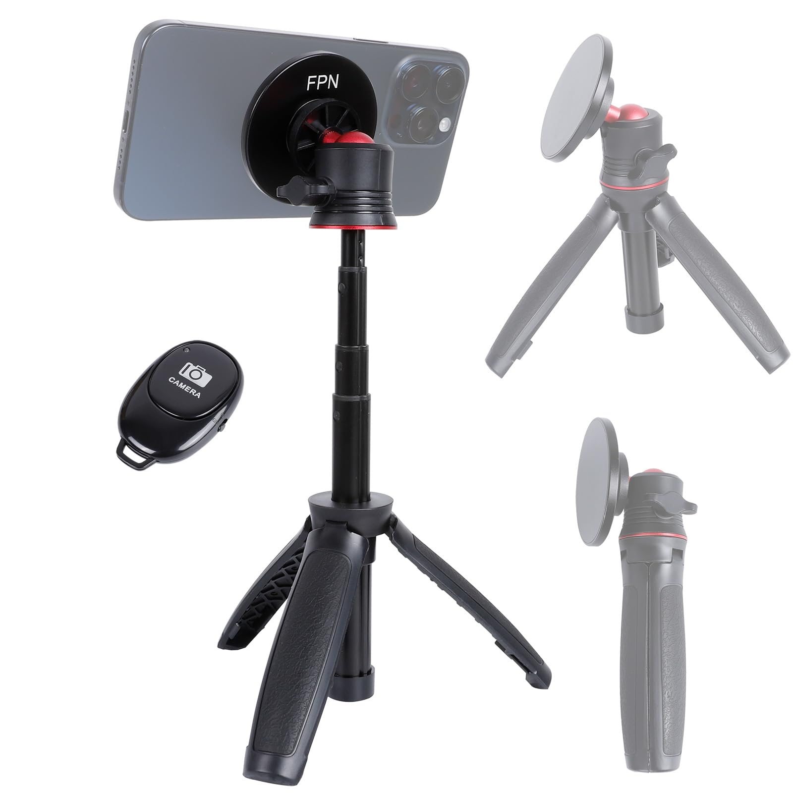 Mini Trépied Flexible MagSafe FPN Avec Télécommande - Compatible IPhone 16 15 14 Pro Max 13 12 - Idéal Vlogging & Selfies