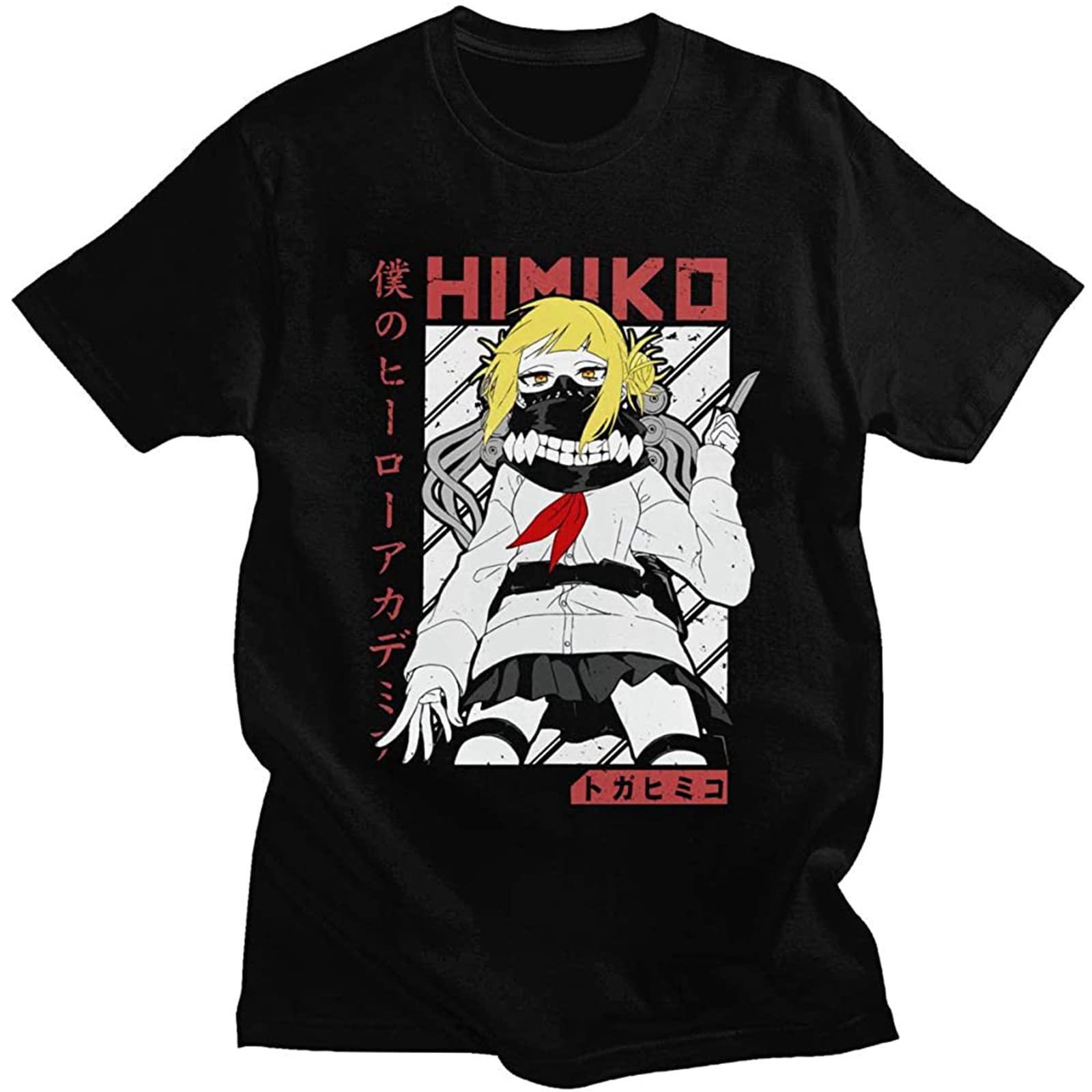 Boku No Hero Academia Anime Manga Himiko Toga T-Shirt Unisex Gift Men's Black Tees XXL