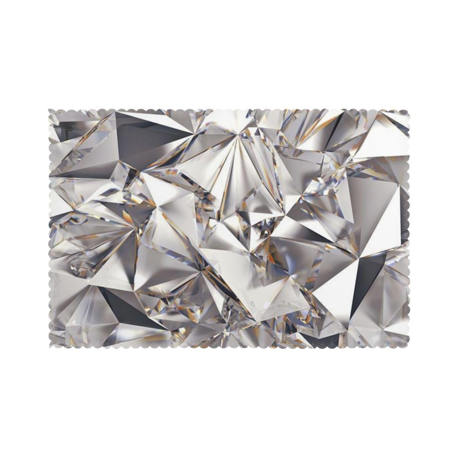 Set Of 6 Placemats 30x45cm, Glitter Abstract Diamond Crystal Pattern Placemats, Washable Cloth Placemats, All-Season Placemats.