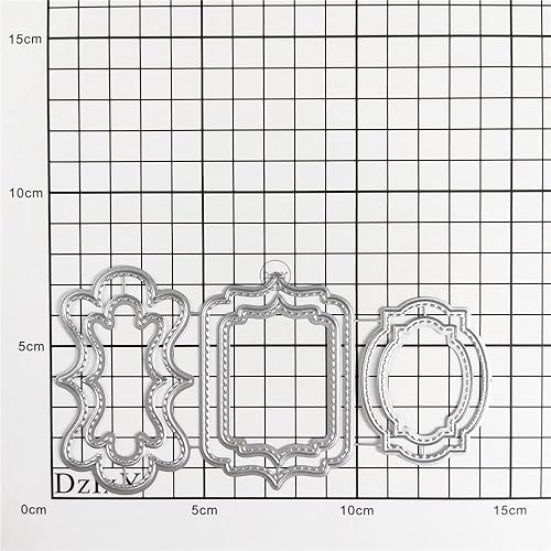 Miniatura 3 de DzIxY Tres troqueles de corte de metal con borde de flores irregulares para kit de fabricación de tarjetas, troquelados, troquelados, plantillas de