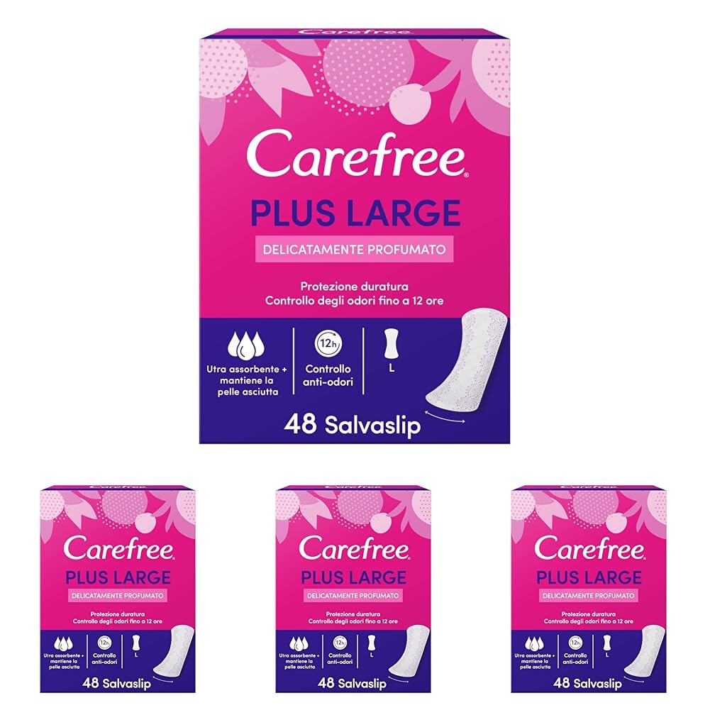 Carefree Plus Large de Fragancia Ligera Protegeslips (48 unidades), protege slips absorbentes y transpirables de uso diario, protectores extra largos con protección contra el mal olor — view 7