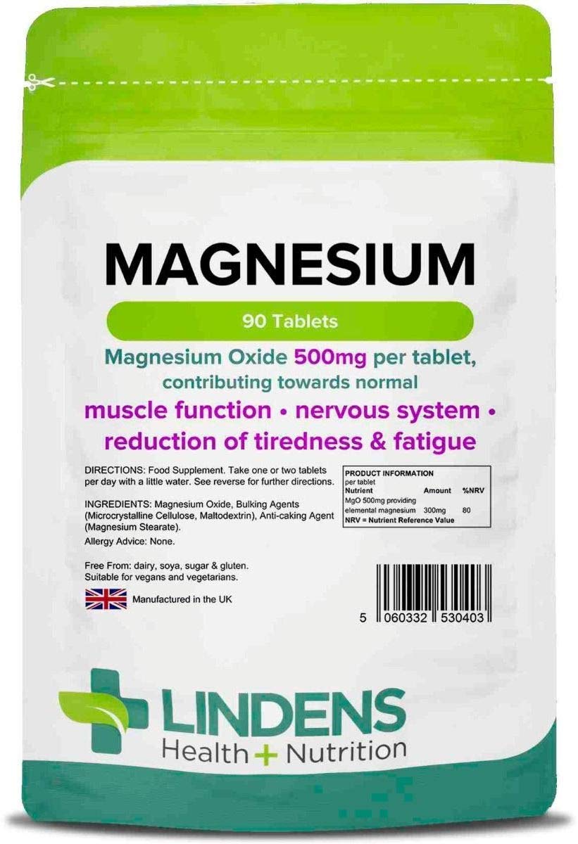Lindens Magnesium 500mg Tablets | 90 Pack