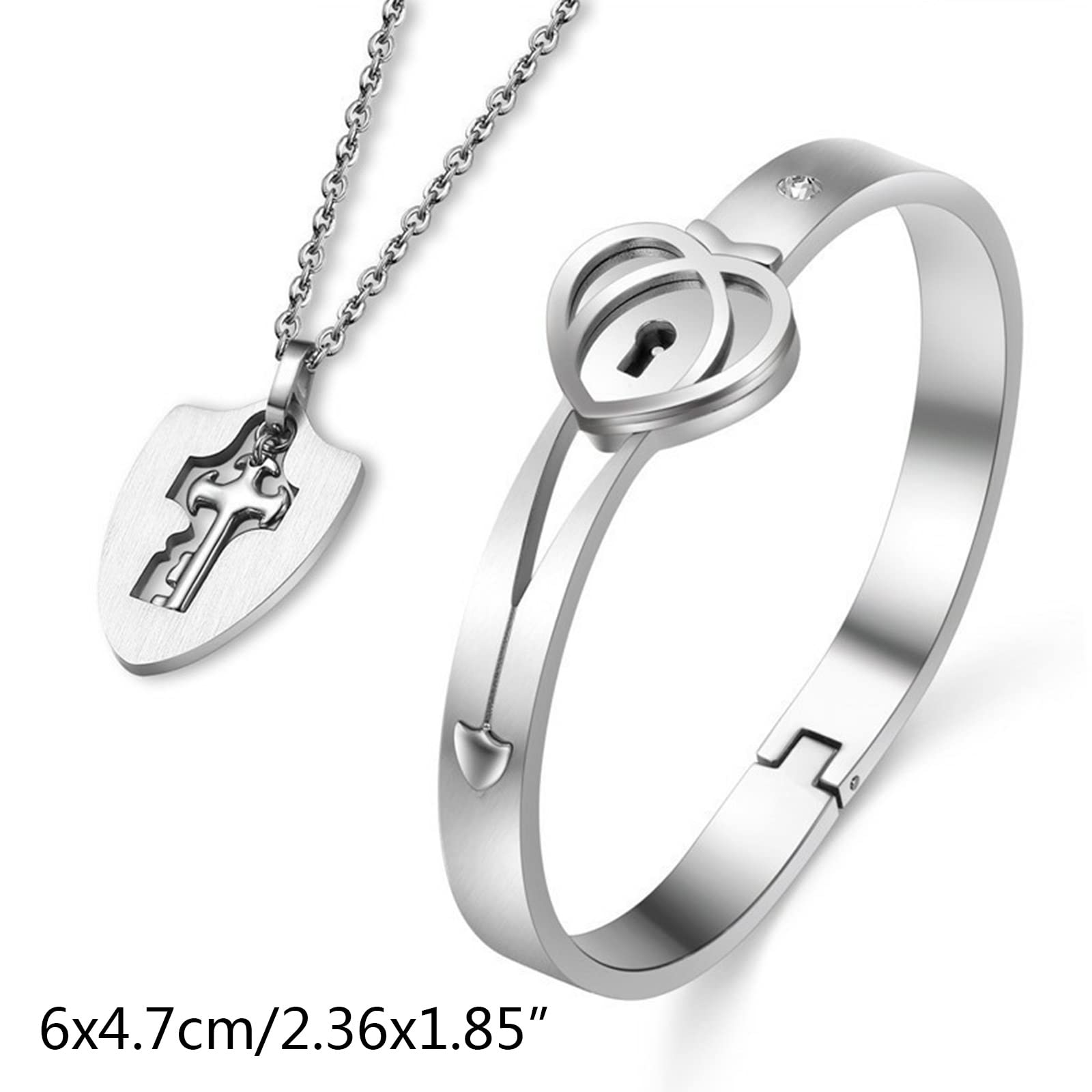 Amazon.com: VOCUE Lock Bracelet and for Key Necklace for Steel