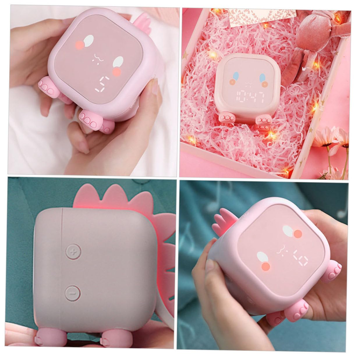 Despertador Digital USB de Silicona Rosa para Niños, 1 Pieza