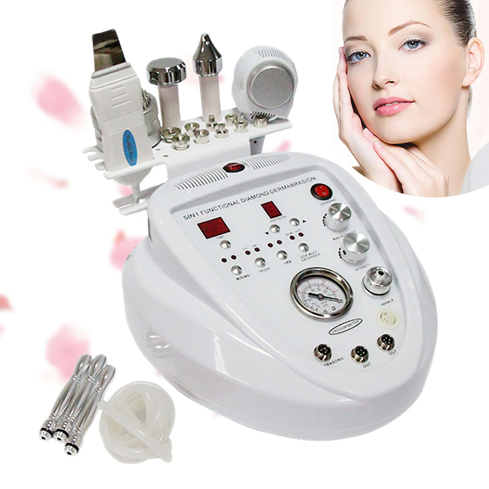 Urządzenie do mikrodermabrazji, 5 w 1, profesjonalne urządzenie do dermabrazji diamentowej, urządzenie do odmładzania skóry, 220 V, do leczenia zmarszczek, wyposażenie kosmetyczne
