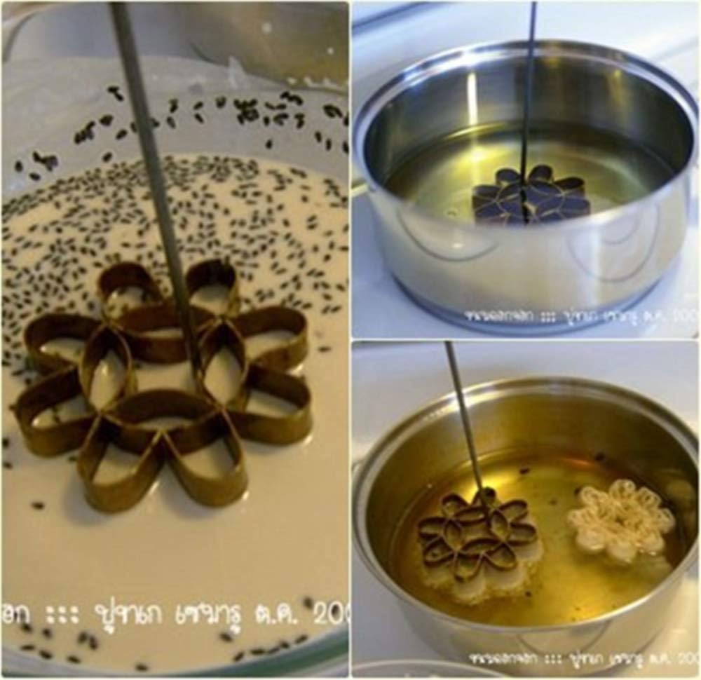 2 pcs. x 10.5 cm. Dok Jok Maker Brass Dessert Mold Lotus Cookies Thai Tools Kitchen
