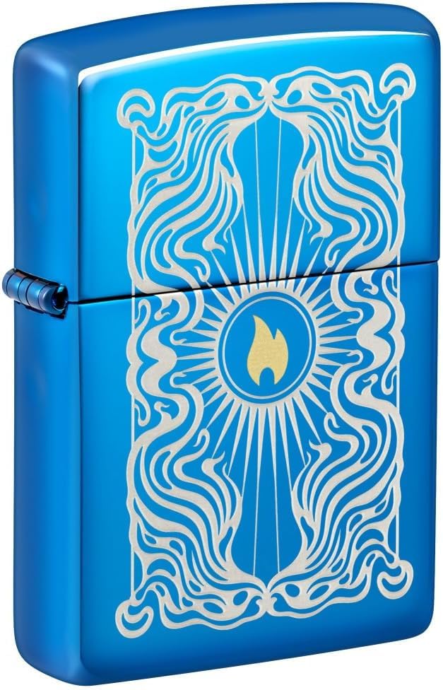 Encendedor Zippo azul personalizado de latón