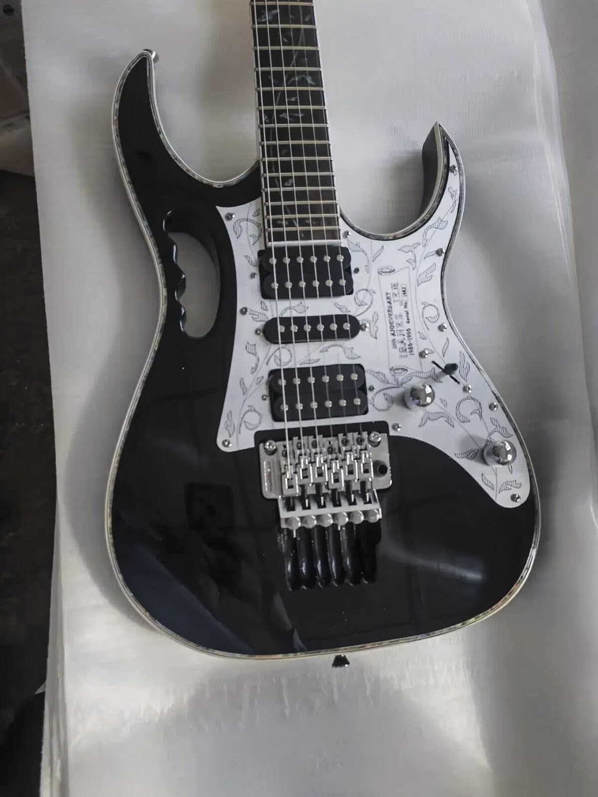 Aluminiowa osłona gitarowa i płyta główkowa do gitary Ibanez Jem 10. rocznica - grawerowana metalowa płytka do gitary RG/Jem, niestandardowe części do ulepszenia gitary
