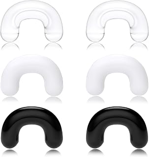 2G 4G 6G 8G 10G 12G 14G 16G Acrylic Septum Retainer 3 Pair U-Shaped Invisible Nose Piercing Retainers Clear Septum Ring Retainers Hidden Body Piercings Jewelry for Work, Sports, Surgery