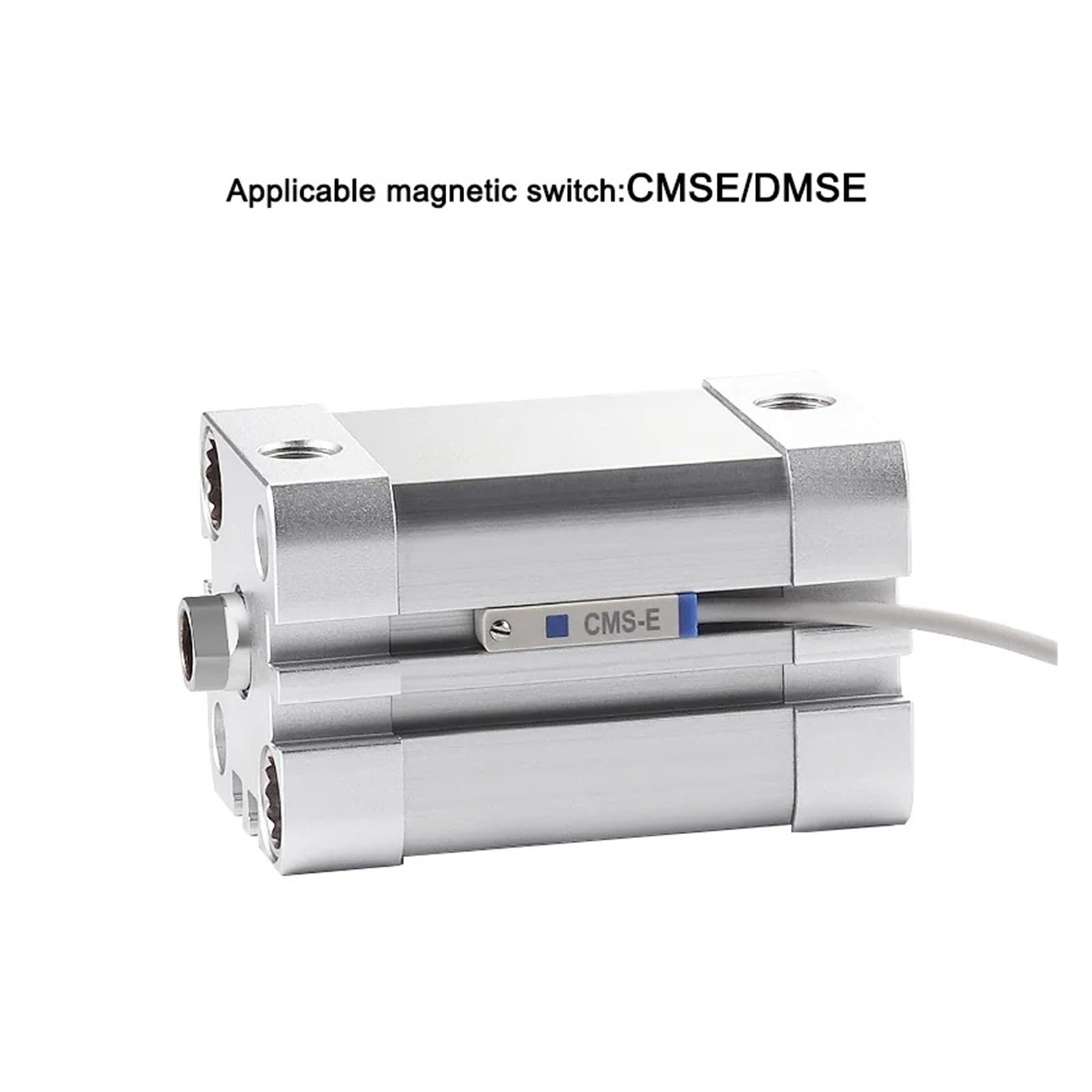 Doppeltwirkender Pneumatikzylinder ADN80, kompakter Luftzylinder mit 80 mm Bohrung for die Automatisierung | Doppeltwirkender kompakter Luftzylinder, 80 mm Bohrung, 0,7 MPa Maximaldruck, Magnetkolben, Aluminiumkonstruktion.