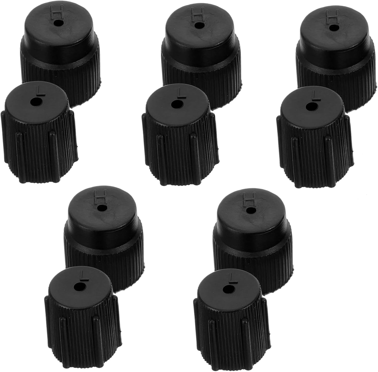 Car Air Conditioning Valve Caps 10Pcs High Low Pressure ABS Plastic
