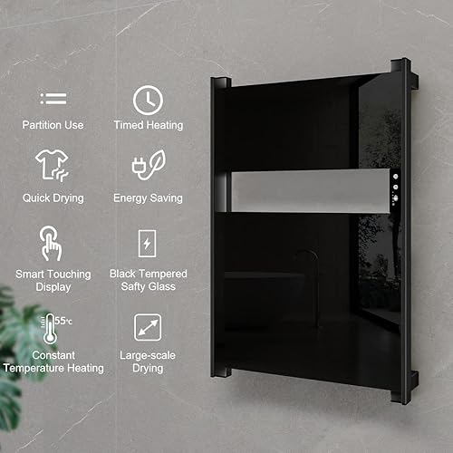 Miniatura 2 de Evokor Toallero térmico para baño, calentador de toallas con temporizador montado en la pared, calentador de toallas eléctrico, calentador de