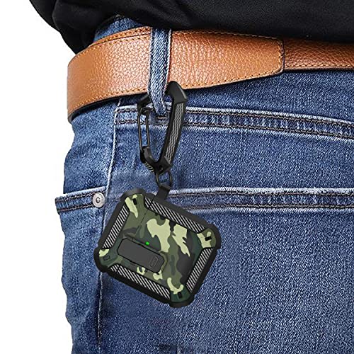 Image of Maxjoy for AirPods 2nd Generation Case Cover, AirPods Case with Lock Gen 2 Hard Shell Rugged Shockproof Protective Cover with Keychain Cleaner Kit Compatible with Apple AirPods2 AirPods1, Green Camo