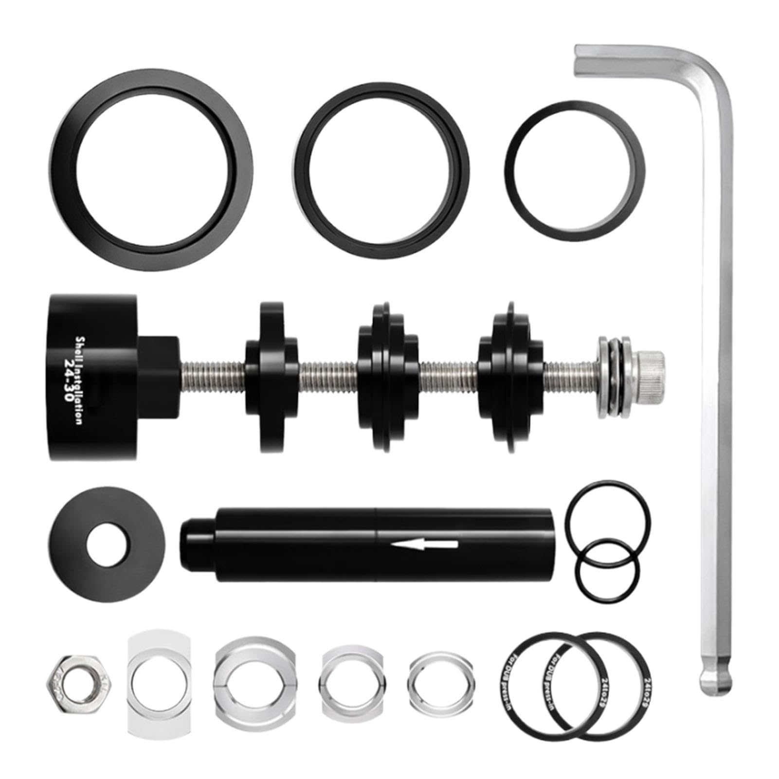 Radfahr-Headset-Presswerkzeug, BB-Tretlager-Werkzeug, Aluminiumlegierung, Mehrzweck-Lager-Presswerkzeug, leichtes Headset-Lager-Pressfitting Werkzeug für Zykluswartung