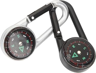 Kisangel 2 Pçs Bússola Mosquetão Mochila Ao Ar Livre Crianças Bússola Criança Mochila Conveniente Caminhadas Bússola Mosquetão Bússola De Acampamento Bússola De Bolso De Liga De Zinco