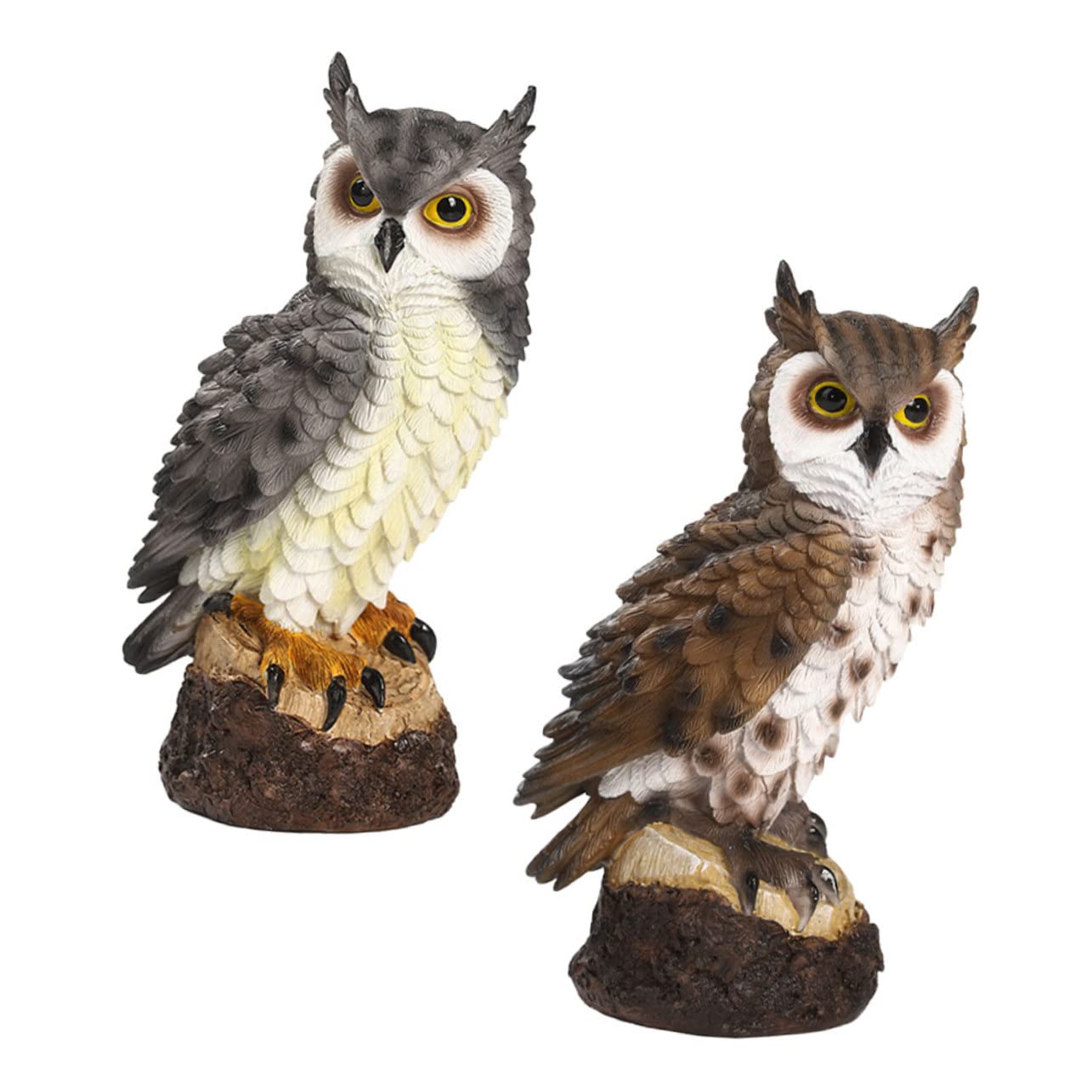 Sculpture de hibou détail fin objet d'art en résine haut de gamme