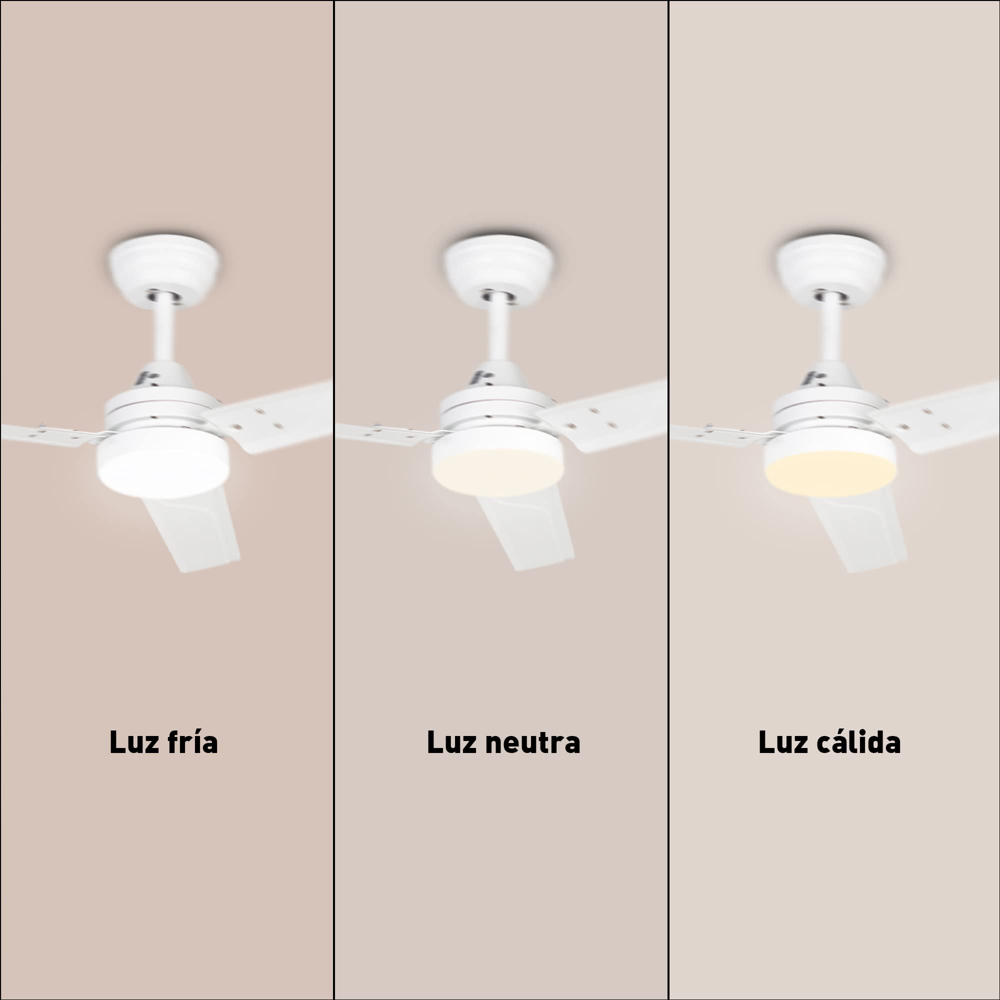 Jata JVTE4233 - Ventilador de Techo con Luz. 6 velocidades. Con mando a distancia. Programable. Bajo consumo. Muy silencioso. Uso: invierno/verano