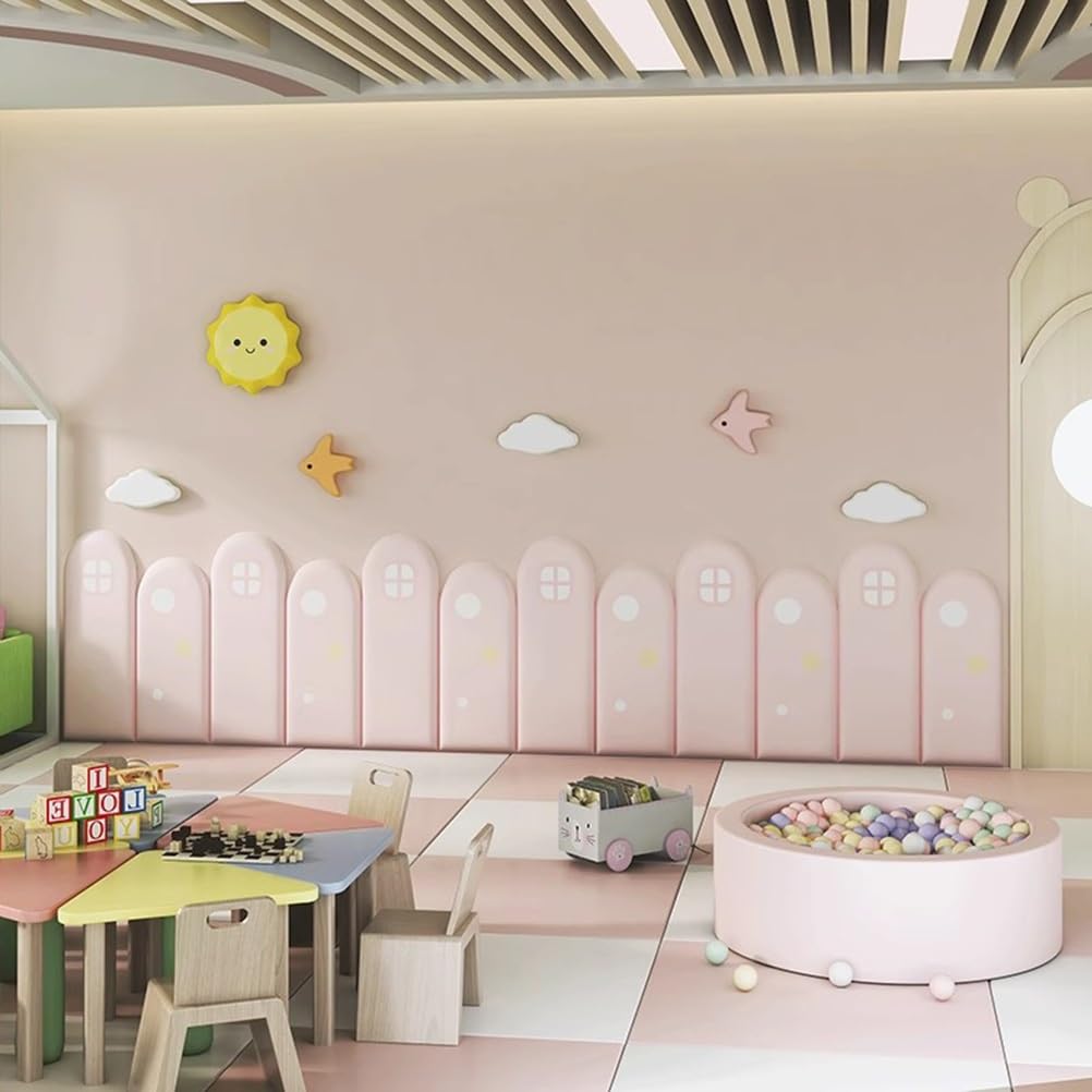 3D Anti-Collision Wall Stickers 6 sztuk antykolizyjne naklejki ścienne PU wyściółka ścienna samoprzylepne panele ścienne 3D poduszka ścienna wyściółka do pokoju dziecięcego miękka naklejka(Green-2)