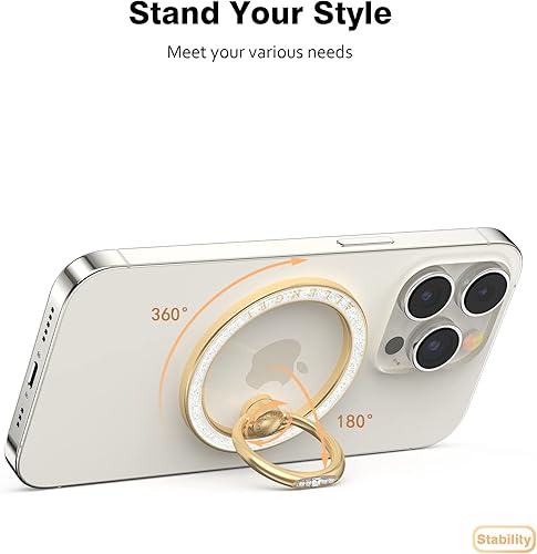 Miniatura 4 de Compatible con soporte de agarre MagSafe para teléfono, soporte magnético Allengel para teléfono con soporte de anillo para dedo para iPhone 14 Pro