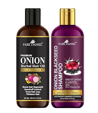 Park Daniel Hair Combo of Onion Oil & Onion Blackseed Shampoo - 2 bottle of 100 ml(200 ml)