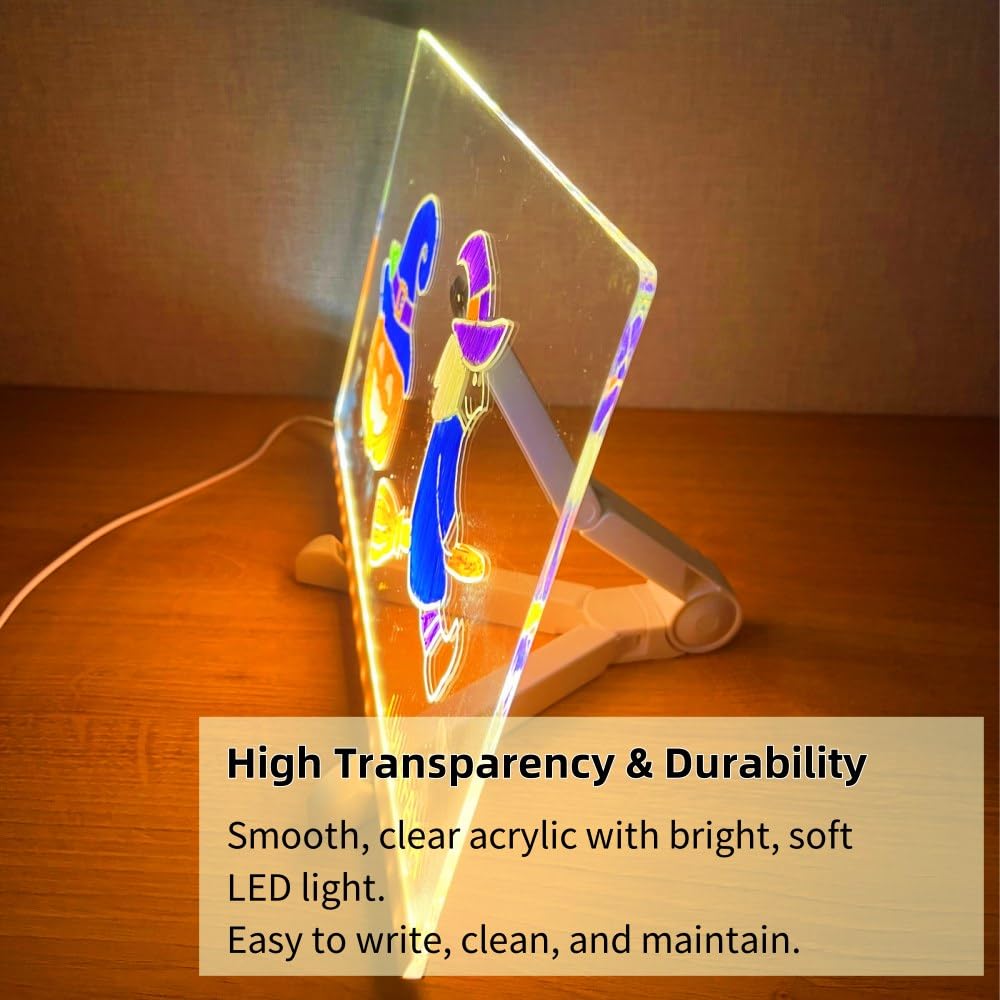 Glow Message Board 11.8x7.8 Inch LED Acrylic Message Board With ...