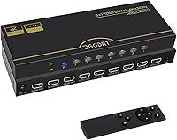 Vista 7 de Conmutador HDMI 4K 5 en 1 salida, caja selectora de conmutadores HDMI de 5 puertos con control remoto IR e interruptor automático, compatible