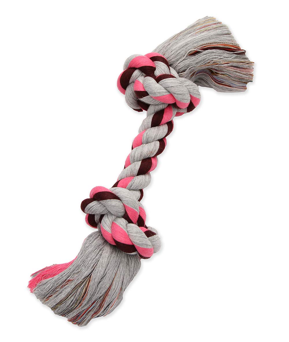 Mammoth Flossy Chews Color Rope Bone – Premium Cotton-poly Rope Tug Toy for Dogs – Bone Shaped Dog Rope Toy - Interactive Dog Tug Toy – Tug Dog Chew Toy for Large - X-Large Dogs - Colossal 19”