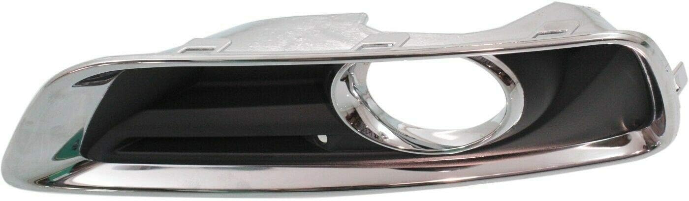 DAT AUTO PARTS Front Left Driver Side Fog Light Bezel Cover Trim Fits 2015-2020 Cadillac Escalade ESV full size luxury SUV, Black and Silver Textured Plastic, Replaces GM1038136, 20768823