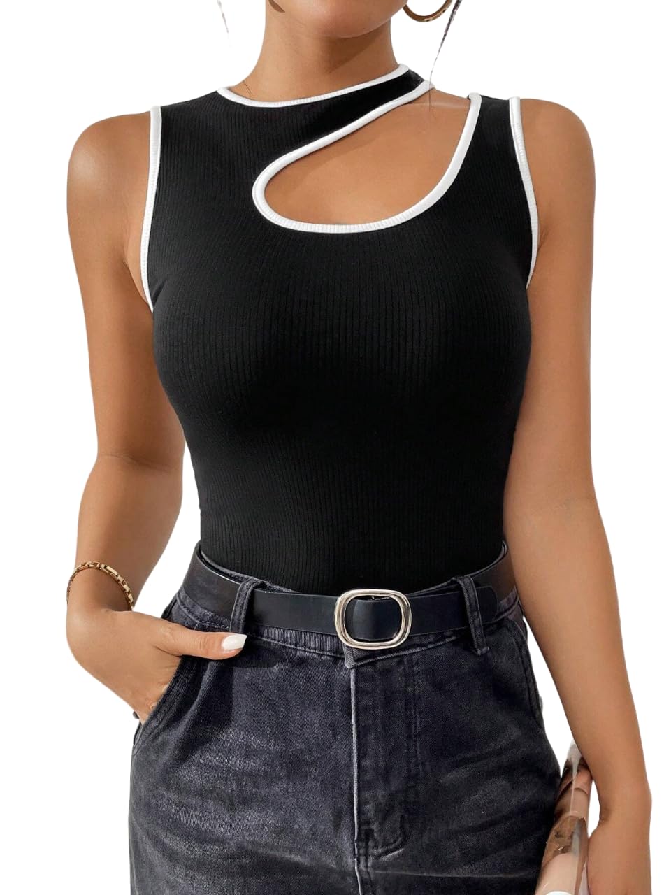 Asymmetrical Neckline Crop Top-image-31